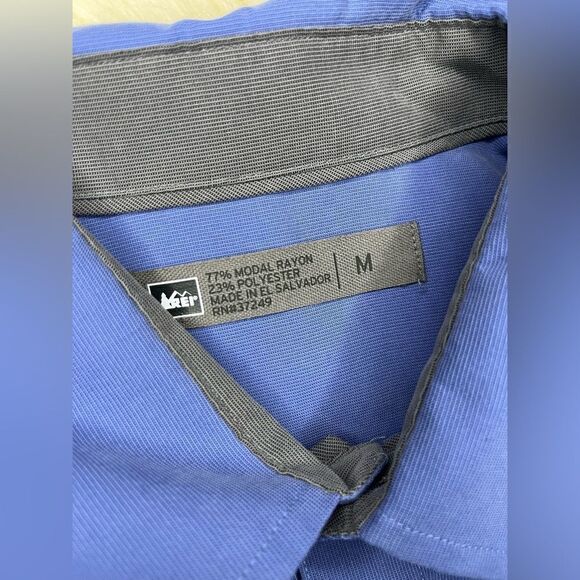 REI Co-op Sausalito blue Long-Sleeve Shirt sz Medium - Picture 3 of 6